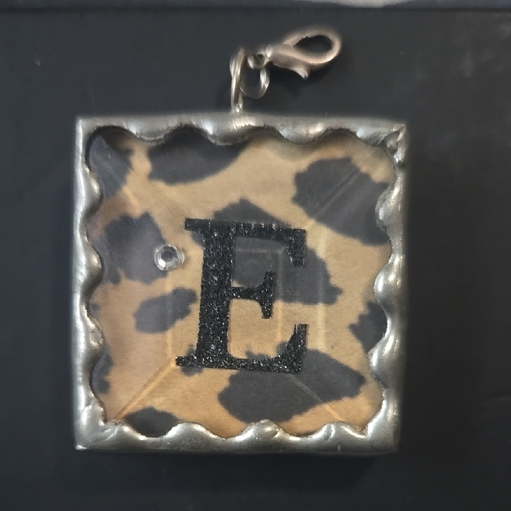 Leopard Print Initial Pendant